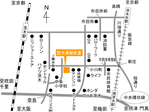 クロロフイル茨木美顔教室の地図