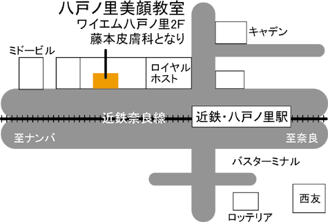 クロロフイル八戸ノ里美顔教室の地図