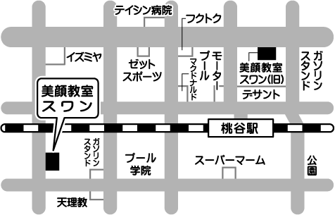 クロロフイル桃谷美顔教室スワンの地図