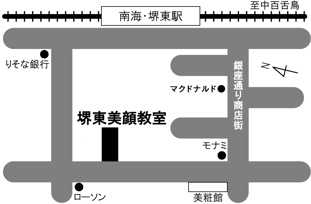 クロロフイル堺東美顔教室の地図