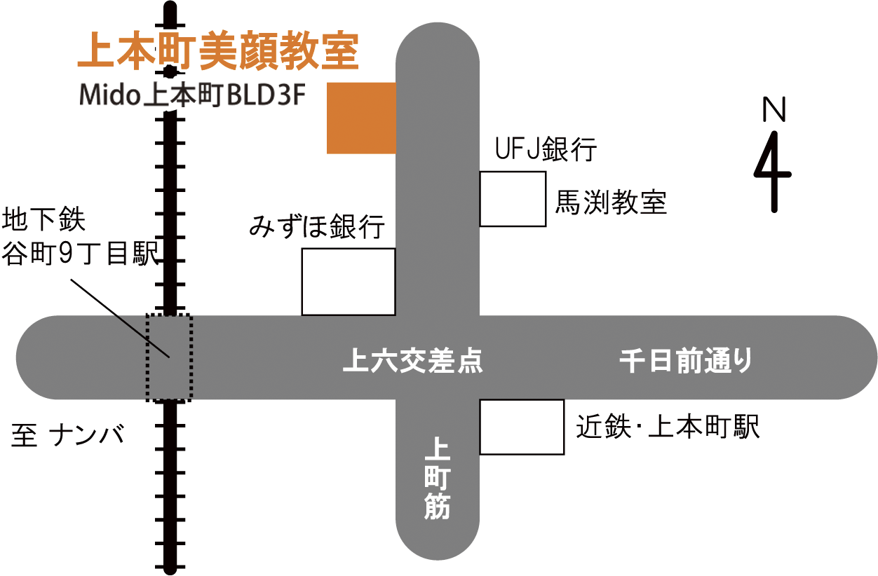 クロロフイル上本町美顔教室の地図