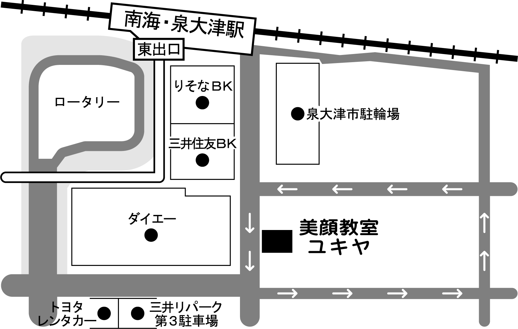 クロロフイル泉大津美顔教室ユキヤの地図