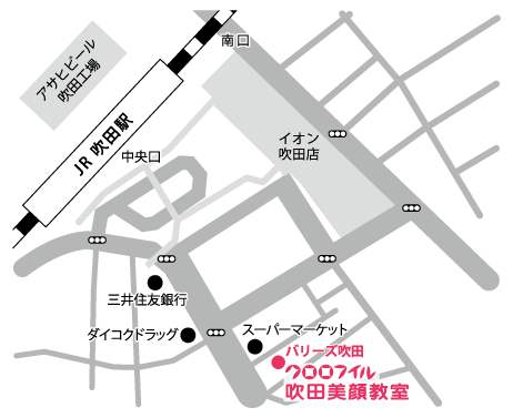 クロロフイル吹田美顔教室の地図